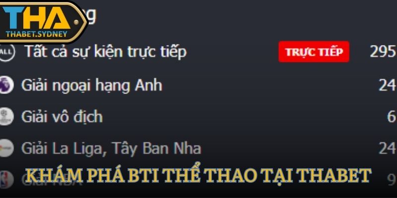 BTI Thể Thao Thabet – Cổng Cá Cược Thể Thao Đỉnh Cao 2 Khám phá BTI Thể Thao tại Thabet